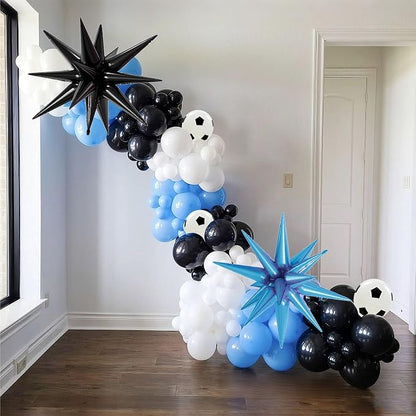Soccer Balloons, 12inch Black Blue White Balloons, Football Printed Balloon - Image 6