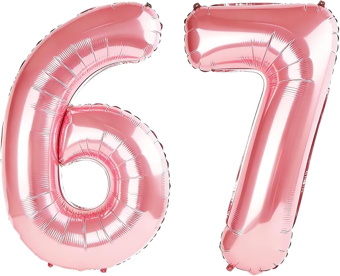 40 Inch Number 67 Balloons for 67th Birthday Party Decorations, 0-100 Jewelry by FOBELEC
