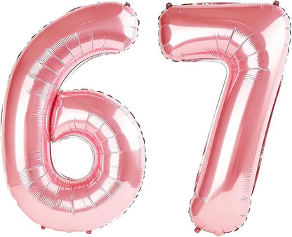 40 Inch Number 67 Balloons for 67th Birthday Party Decorations, 0-100 Jewelry by FOBELEC