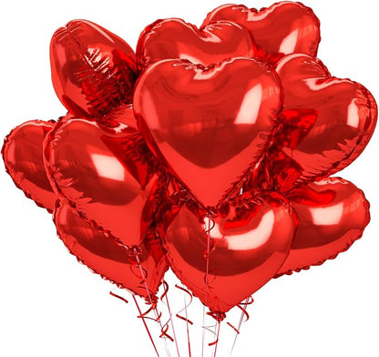 Biapian Foil Heart Balloons Red, Valentines Balloons 18inch Red Foil Balloons by BIAPIAN