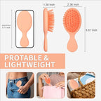 Mini Hair Bursh for Women Men and Kids, Protable Travel Size Hair Brush for Pockets Purse backpack, Mini Detangler Brush for All Hair Types, Small Hair Brush for Detangling (1 Pack-Orange)