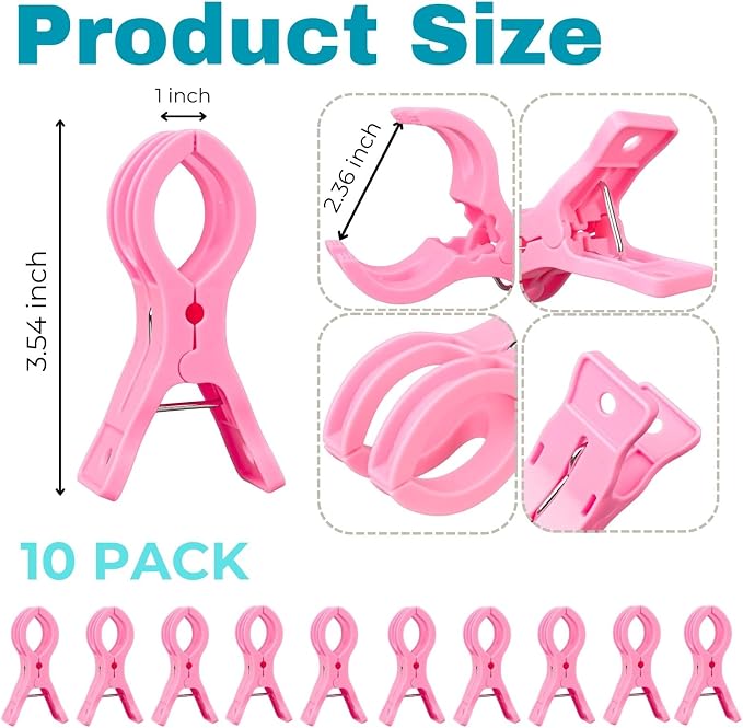 Miliocry 10 Pack Large Balloon Arch Clips Plastic Pink Backdrop Spring Clamps - Image 2