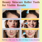 Derma Roller - TUMAKOU Microneedle Roller for Face Scalp Hair - Beard Roller for Women and Men (White)