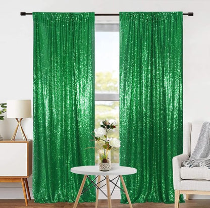 Eternal Beauty Green 3mm Sequin Backdrop 2x8 Ft 2 Pack Wedding | Dense Sparkle - Image 5