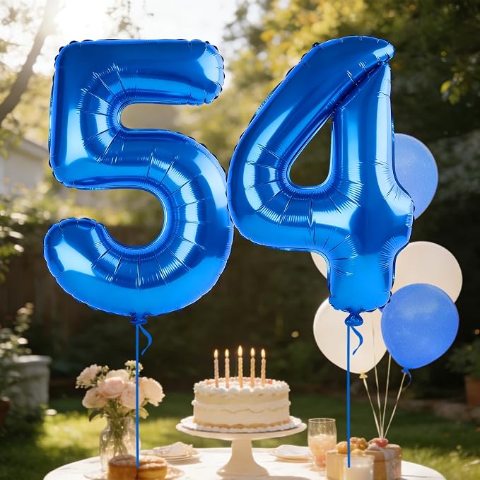 40 Inch Number 54 Balloons for 54th Birthday Party Decorations, 0-100 Dark Blue - Image 3