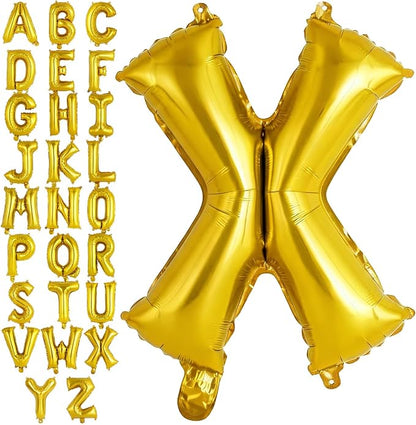 Gold Letter X Balloons, 40 Inch Large Foil Letter Balloons, Custom Phrase by YOTHORN