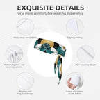 Boys Girls Cool Sports Sweat Band Head Decor for Running Athletic Spa, Long Multipurpose Abstract Watercolor Painting Gold Blue Turquoise Black White Gray Marble Head Ribbon Headdress
