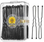 100PCS 2.4Inch U Shaped Hair Pins,Black Bobby Pins for All Hair Types,Hair Pins for Women,Pain-Free U Pins for Buns With Box（Black）