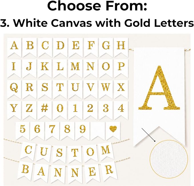 Custom Banner with Letters – Personalized Burlap or White Canvas Banner - Image 4