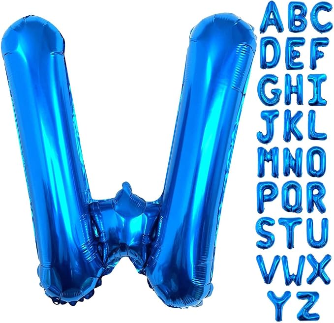 Lovoir 40 Inch Large Blue Letter W Balloons Big Size Jumbo Mylar Foil Helium by Lovoir