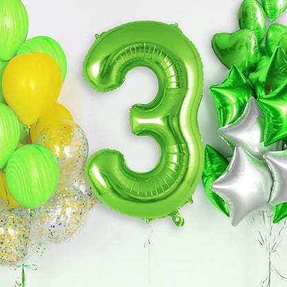 Green Number 3 Balloon 40 Inch, Big Large Foil Helium Number Balloons, Jumbo - Image 2