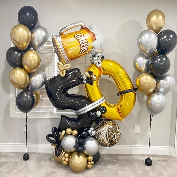 Gold Number Balloons Birthday Balloons - Image 6