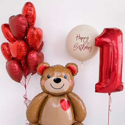 Red Heart Balloons, 18Inch Red Love Helium Polyester Film Balloon - Image 6