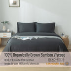 Bella Coterie | Luxury Bamboo Viscose Standard Size Pillowcase Set | 100% Organically Grown | Ultra Soft | Cooling | 2 Pcs [Charcoal Grey]