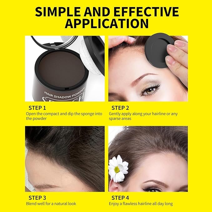 Sevich Hairline Powder 10g Large Capacity,Instantly Conceals Hair Loss,Root Touch up Powder,Hair Shadow Toppers for Women & Men Thinning Gray Hair,48H Makeup Lasting,1 Box = 2.5 Boxes,Black