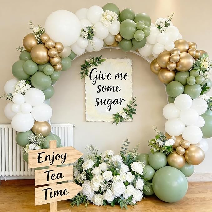 110pcs Sage Green and White Balloons Garland Arch Kit, 18/12/10/5 Inch | White - Image 5