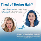 Blue Hair Spray Temporary, Hair Color Spray 1-Day Hair Dye Colored for Kids Women Men, Hair Wax Color Washable, Hair Paint Spray for Halloween Party Fast-Drying, Non-Sticky 4.06 Fl Oz
