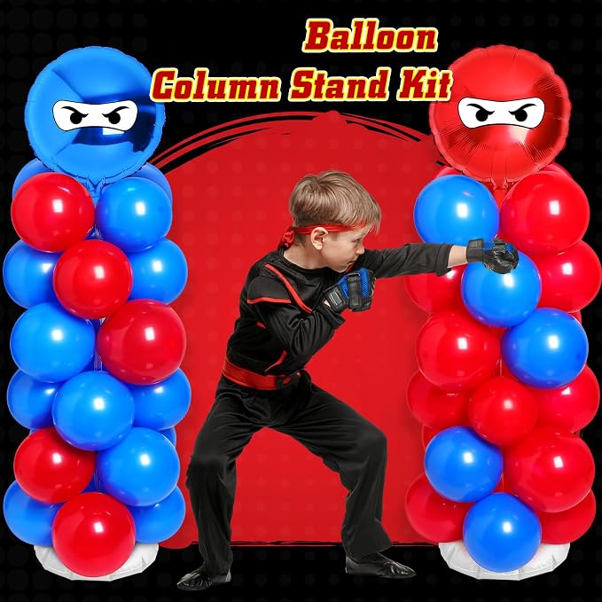 Arrowbash 2 Sets Ninja Party Decorations Ninja Adjustable Balloon Column Stand - Image 4