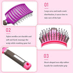 Patelai 4 Pcs Hair Brush, Detangler Curved Vented Brushes for Women Men, Curved Vented Wet Dry Styling Brushes for Curly Long Thick Thin Tangled Hair, Blow Drying Brush, 4 Color