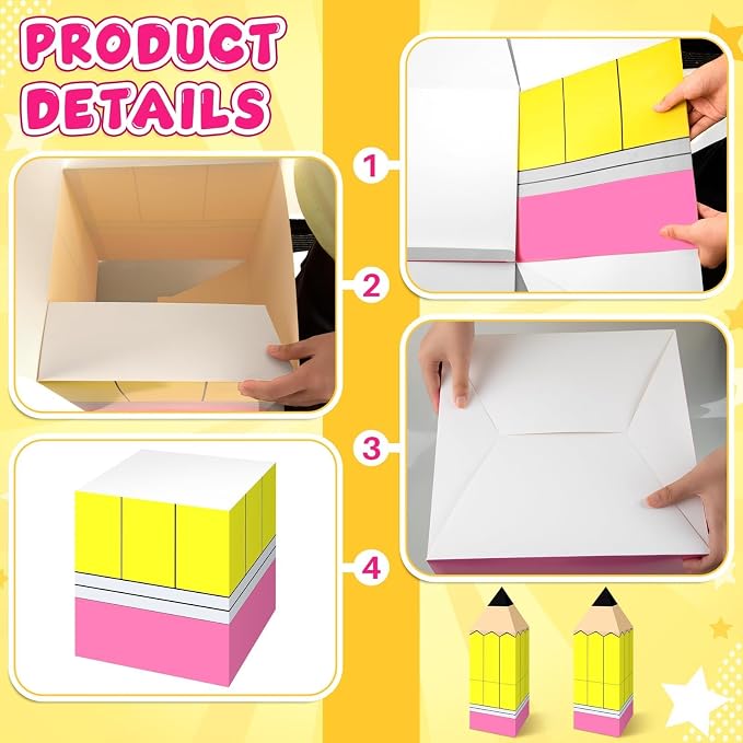 6 Pcs Back to School Decoration Large Pencil Boxes Pencil Decorations - Image 3