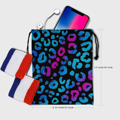 Giwawa Leopard Print Drawstring Grip Bag - Image 6