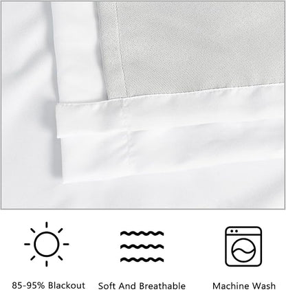 White Thermal Insulated Blackout Drapes 42"W x 63"L | Handmade Ruffles & - Image 5