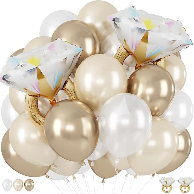 White and Gold Balloons by Froova