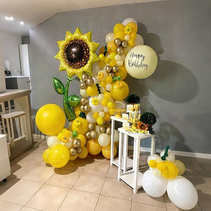 Lukiituke Yellow Balloons, Honeybee Sunflower Theme Decorations - Image 7