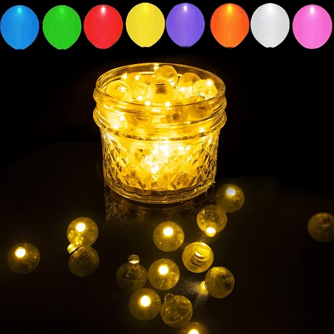 100pcs Yellow LED Balloon Light, Tiny Led Lights Round LED Ball Lamp - Image 4