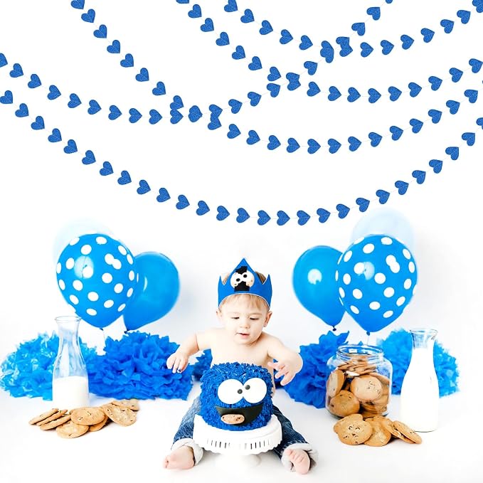 Royal Blue Party-Decoration Heart Garland - 52ft 21st Birthday Bachelorette - Image 6