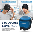 Migraine Relief Cap Ice Head Wrap and Hat | Hot/Cold Gel Pack with Face and Eye Mask Compress for Headache Relief - Black
