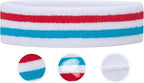 ONUPGO Sweatband Headbands for Men & Women -12PCS Sports Headbands Moisture Wicking Athletic Cotton Terry Cloth Headband for Tennis,Basketball,Football,Gym,Working Out