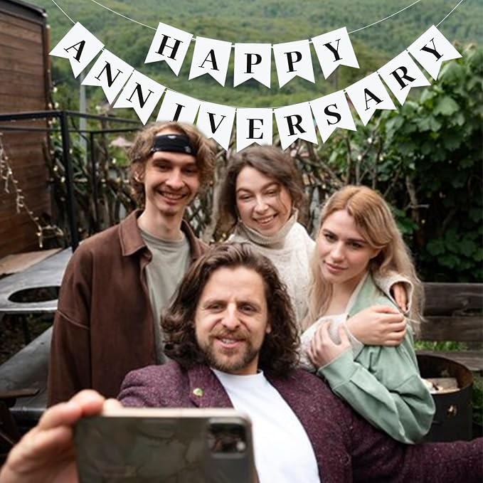 Happy Anniversary Banner, Valentines Day Wedding, Love Party and Background - Image 4
