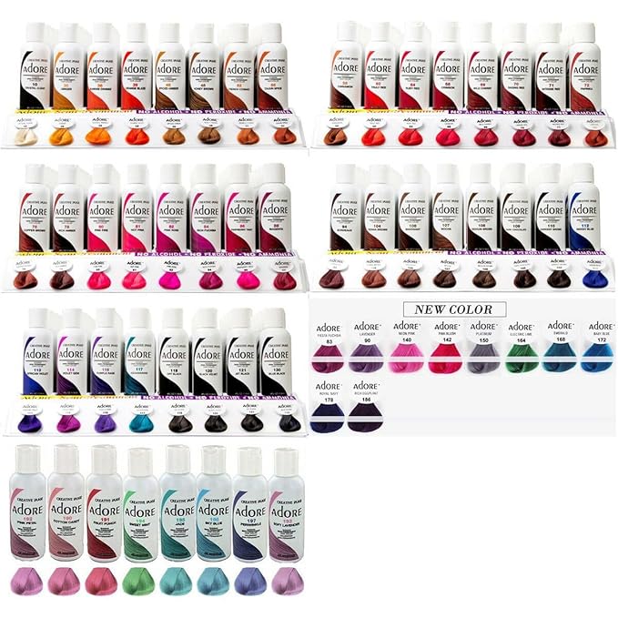 Adore Semi Permanent Hair Color (165 Clover) | Vegan & Cruelty-Free Green Hair Dye | No Ammonia, No Peroxide, No Alcohol | 4 Fl Oz (Pack of 1)