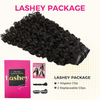 Lashey Seamless Clip in Hair Extensions Human Hair 110g 7pcs Burmese Curly Natural Black 18 Inch Clip In Human Hair Extensions with Soft PU Weft for Women
