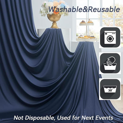50×14ft Wrinkle Free Navy Blue Backdrop Curtain - Image 7