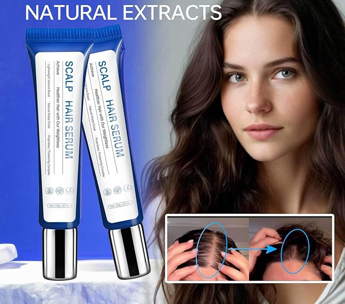 2PCS Scalp Care Serum for Men & Women, Gentle Exfoliation, Reduces Flakes, Soothes Itching, Non-Greasy Lightweight