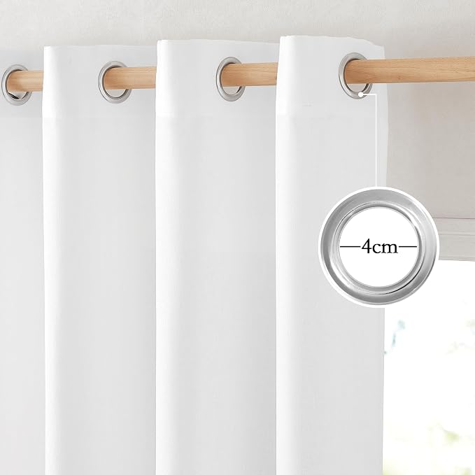 NICETOWN White Linen Curtains 102 inches Long - Image 2