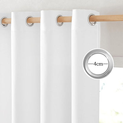 NICETOWN Linen Flax Semi Sheer Curtains 94" Length, Grommet Window Treatments - Image 3