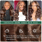 28 Inch 13x6 Chocolate Brown Lace Front Wigs Body Wave Wig Colored Brown Wigs Human Hair Pre Plucked New Trend M Hairline 200% Density Glueless Wigs For Women Lace Front Wigs