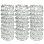 27 Pieces Spiral Coil Hair Ties: Waterproof Elastic Traceless Ponytail Holders, Colorless 1.58inch (4cm) No Crease Hair Bands