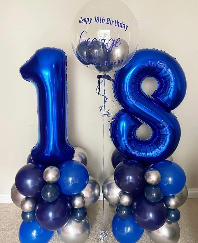 40 Inch Navy Blue 18 Number Balloons Giant 18 Balloons Navy Blue Birthday 18 - Image 7