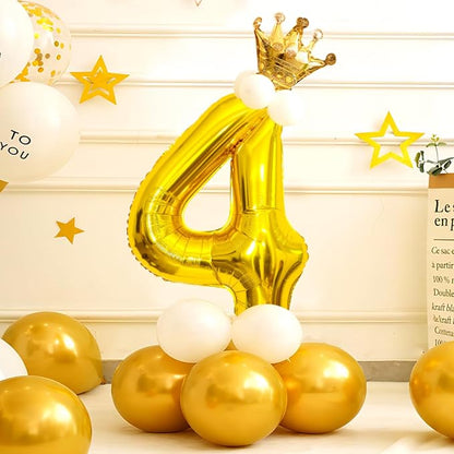 40 Inch Gold Number Balloons, Helium Mylar Foil Number Balloons - Image 2