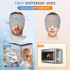 Cold Head Hat – Cooling Ice Cap Ice Pack Mask with Flexible Hot and Cold - Grey