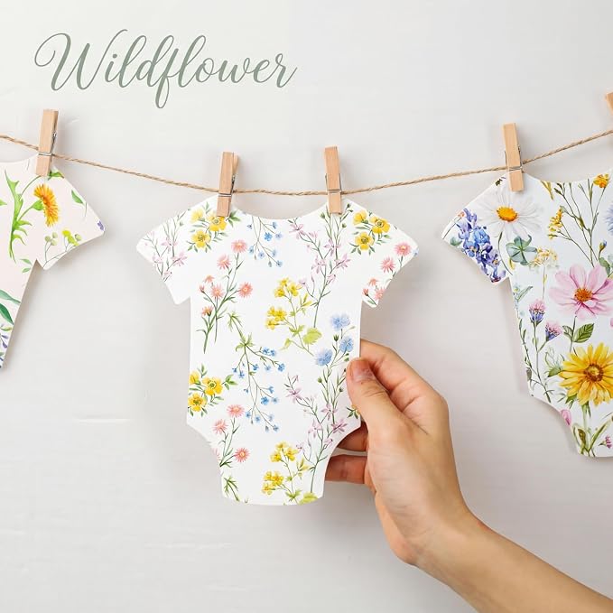 Frienda Baby in Bloom Paper Banner Wildflower Dress Bodysuit Garland Outfit Set - Image 3