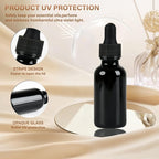 6 Pcs, 2oz Dropper Bottle, Black Glass Eye Dropper Bottle, Tincture Bottles with Dropper, Leak-Proof Design, Stronger Suction, for All Kinds of Mixed Liquids