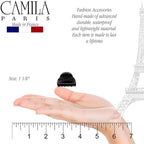Camila Paris CP3478 French Hair Clip for Women, Set of 2 Small Black Girls Hair Claw Clips Fashion Durable Hair Accessories for Women, Luxury Ladies Strong Hold No Slip Grip Clamp, Made in France