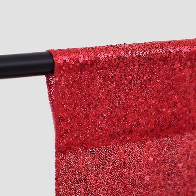 Red Sequin Backdrop Curtains 10FTx10FT 1 Panel | Shimmer Wall Backdrop - Image 8