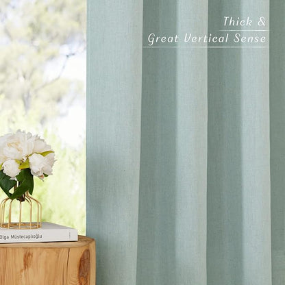 NICETOWN Rustic Linen 96 inch Long Curtains - Image 2