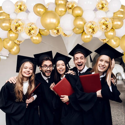 90Pcs White and Gold Balloons Set, 12Inch Gold Balloons | Gold and White - Image 5
